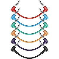 Donner 6 Inch Guitar Patch Cable Colored 6-Pack Guitar Effect Pedal Cables