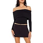 Forever 21 Womens Off-The-Shoulder Crop Top