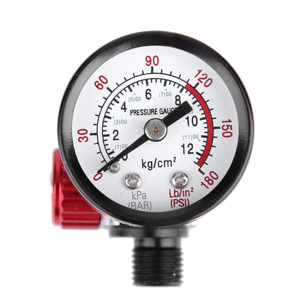 Keenso Air regulator, 1/4 Inch Universal Spray Gun Air Regulator Valve Regulator with Pressure Gauge for Spray Gun