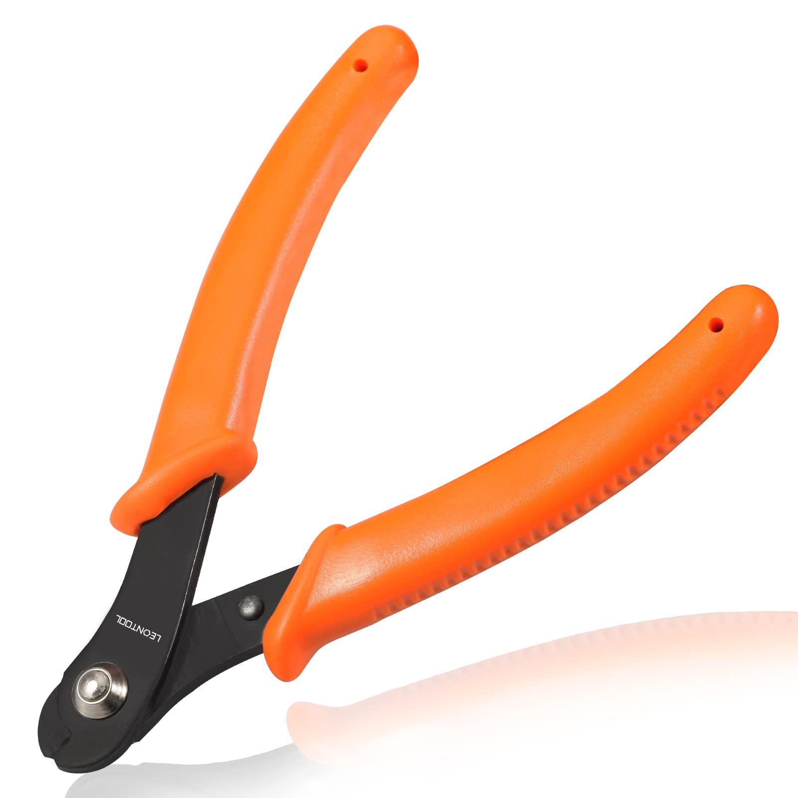 LEONTOOL 5-Inch Memory Wire Cutters for Jewelry Making, Crafting & Beading, Orange, Carbon Steel & PVC, Ergonomic Non-Slip Handle, 4.8 x 3.4 x 0.4 Inches