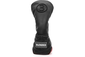 BAIRBRE Golf Club Covers Black Golf Head Covers Driver Covers Fariway Wood Headcover Hybrid Covers Leather 3 Wood Headcover G