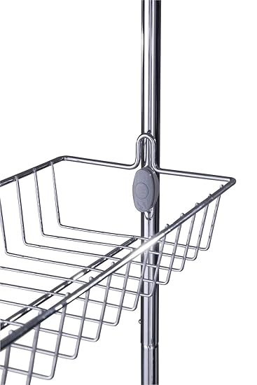 WENKO 4340030100 Türregal für Schuhe - für 18 Paar, verchromtes Metall, 59 x 151 x 14 cm, Silber glänzend