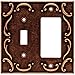 Brainerd 64248 French Lace Single Toggle Switch/Decorator Wall Plate / Switch Plate / Cover, Sponged Copper