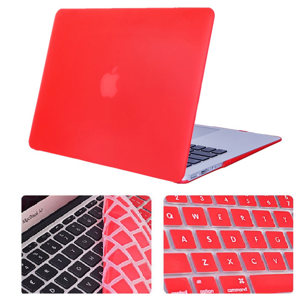 Se7enline Macbook Pro 13" Hard Shell Case for 2010-2012 Macbook Pro A1278 with CD-Rom (Not for Retina Models) - EU Layout Keyboard Cover, Red