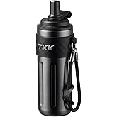 TKK 17 OZ Travel Tumbler Ceramic Lining with Straw Lid, Stainless Steel Vacuum Insulated Double Wall Coffee Tumbler, Leak Proof Iced Water Bottle with Carry Strap for Hot & Cold Drinks, Tungsten Steel