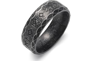 KIRTIJW Viking Rings for Men Norse Viking Raven Runes Vegvisir Compass Amulet Ring Jewelry for Men Women Boys Size 7-13