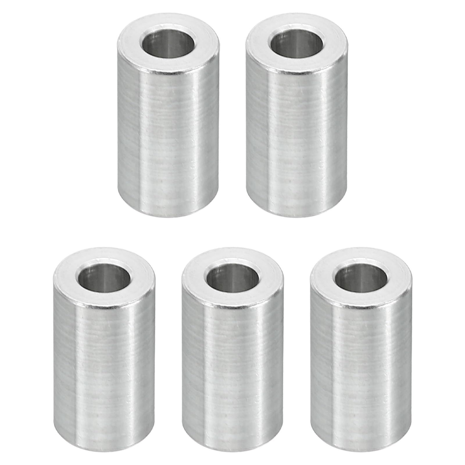 PATIKIL M5 Aluminum Spacers, 5 Pcs Metal Spacer Aluminum 5.2mm ID x 10mm OD x 16mm L Aluminum Spacer Screw Standoff Round for 1/5inch or M5 Screw Bolts