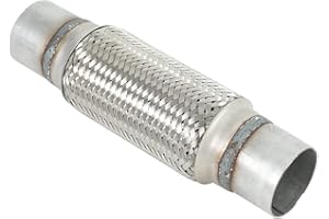 acylph Exhaust Flex Pipe Coupling Quality Stainless Steel Double Braid 2.5" x 8" w/Ends 12" Long Heavy Duty