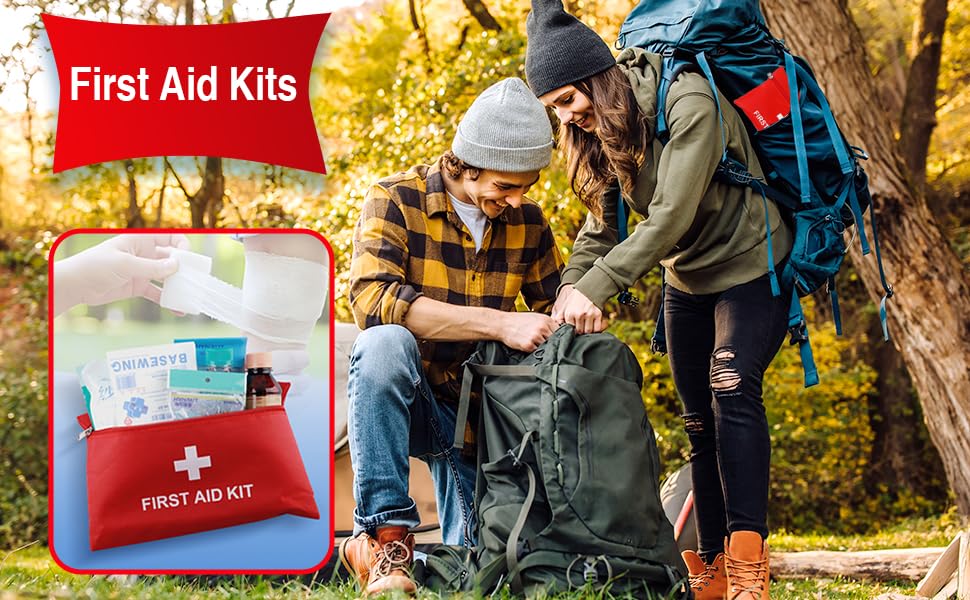 First aid kit, 50 pieces of different items approved for car home camping hunting travel outdoor hiking camping very complete (1)
