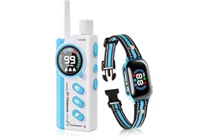 DOGLinsen 2-in-1 Bark and Shock Collar for Dogs, Smart Anti Barking Dog Training Collar with Remote, Automatic Bark Collar wi