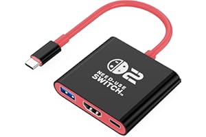 GOPALA Switch 2 Dock, Plug-and-Play Portable Travel Switch 2 Docking Station Support 4K@60HZ TV Mode Compatible NS2/NS OLED, 