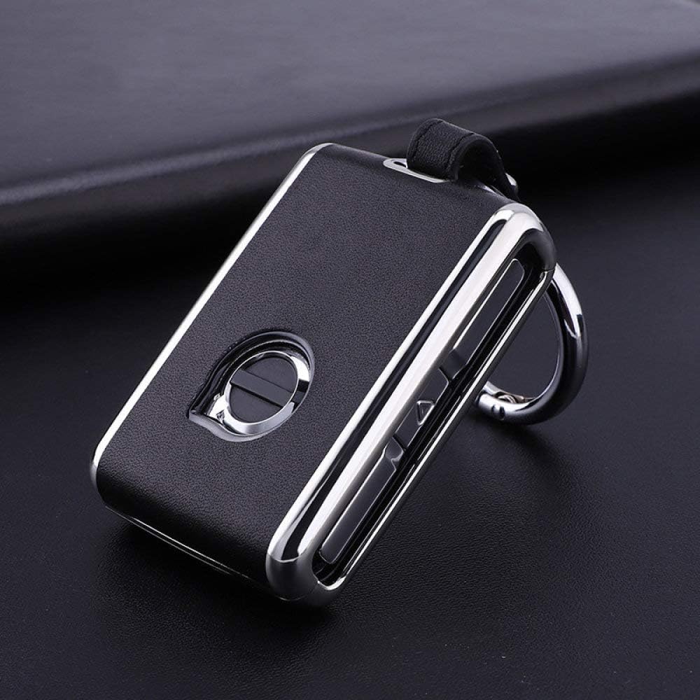 Coque De Clé Volvo Ontto - Alliage De Zinc Et Cuir - Compatible Xc60 Xc90 S60 S80 S90 V90 Xc40 - Avec Porte-Clés