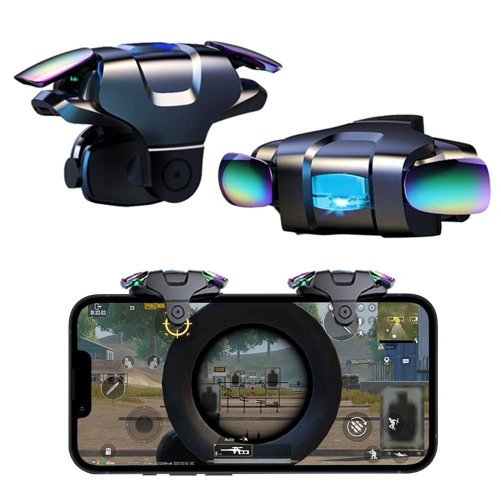 Ozkak Mobile Controller Game Trigger Rapid-Fire Auto High Frequency Click 5 Levels, Gaming Joystick L1R1 Gamepad Compatible with PUBG iPhone Android【1 pair】
