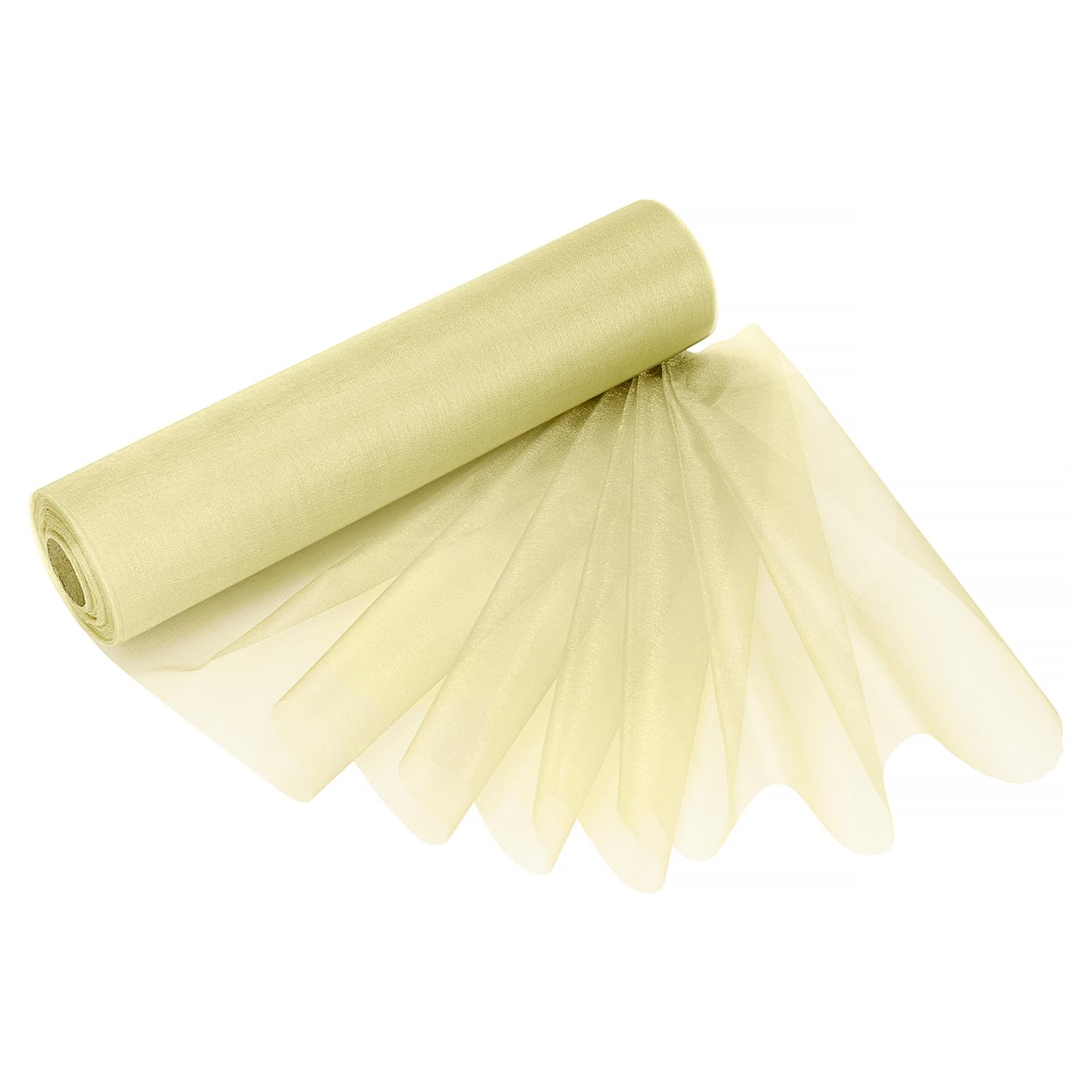 29cm x 25m Roll of Organza Sheer Fabric - Elegant Decorative Cloth for Wedding Chair Bows, Table Runners, Party Favours - Crafting Supplies for Ribbons, Dress Accents,and Bags, Ivory