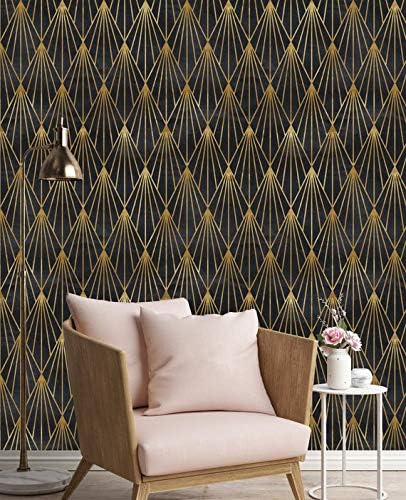 Gatsby Black and Gold 25"W x 100"H
