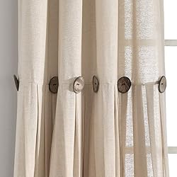Lush Decor Linen Button Window Curtain