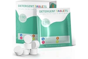 BASECE Baby Bottle Washer Detergent Tablets for Momcozy Pro, Baby Brezza, Bottle Cleaner Washers Sterilizers & Dryers, Baby-Safe Natural Formula, Professional Cleaning Power for Bottles & Nipples, 180PCS