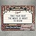 Now Showing Please Take Your Seat ~ Home Theater Decor ~ 9” x 12” Vintage Metal Sign ~ Wall Marquee for Movie, Media, Cinema Room & Gifts for Movie Lovers, Actor, Actress, Screenwriter (RK3078_9x12)