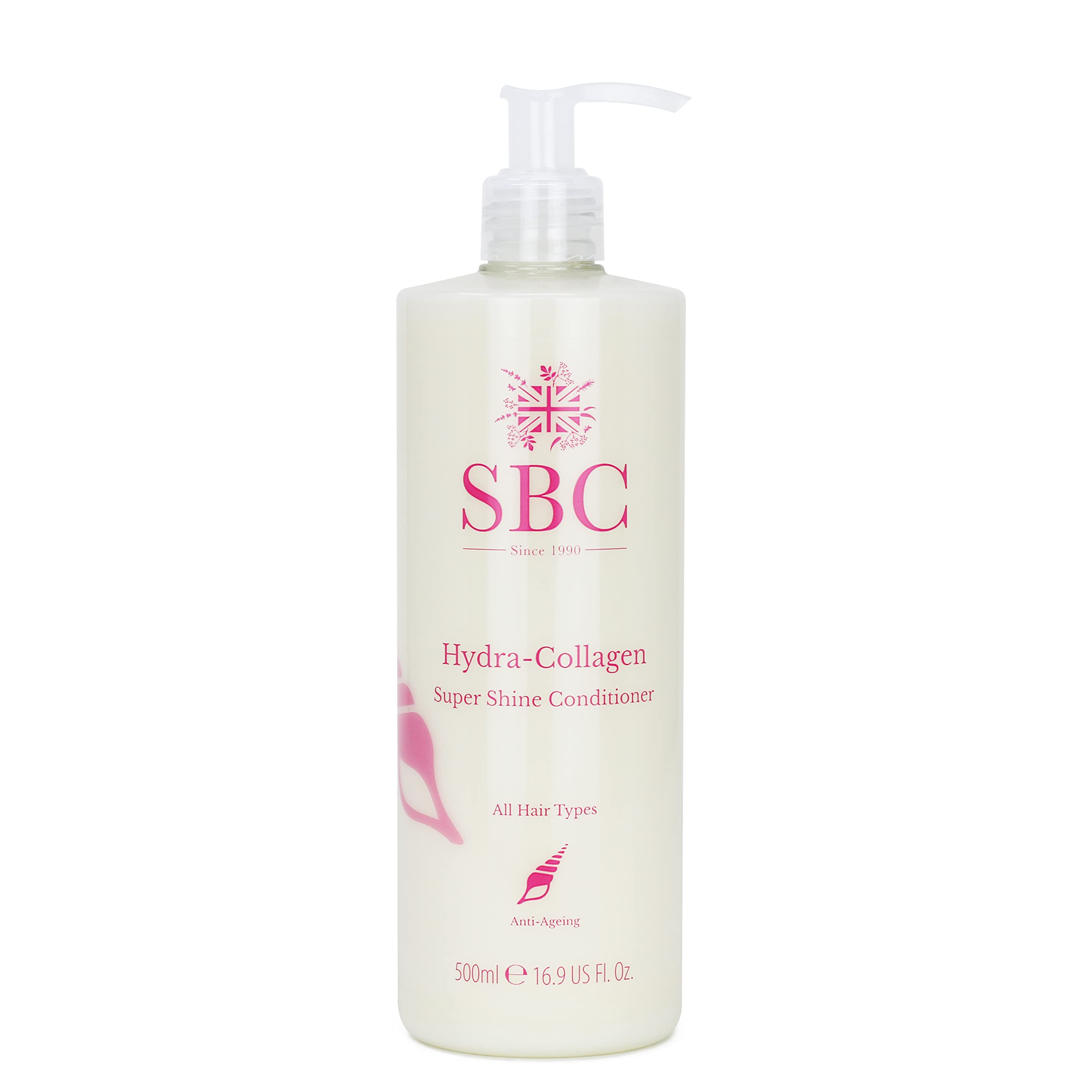 SBC Skincare Hydra-Collagen Super Shine Conditioner - 500ml | Conditioner For Mature, Dry, Damaged Or Thin Hair | Silicone And Sulphate Free Hair Care