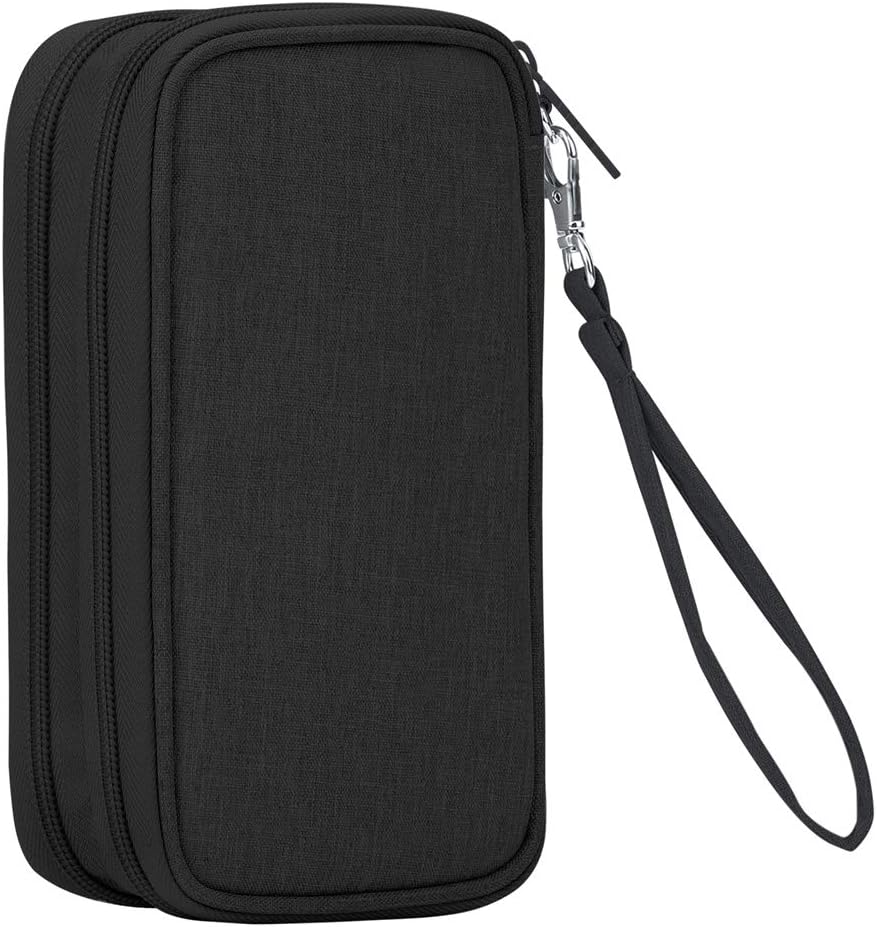 BUBM Travel Electronic Organizer Cases Electronics Accessories Storage Bag for Flash Drive, Cables,Smartphone(Up to 6"),Power Bank,Black