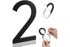 MEREAR 5 Inch House Numbers, Self-adhesive House Number Acrylic Modern House Numbers for Outside Black Mailbox Numbers Address Home Number for House Apartments Office Hotel Room Easy to Install (2)