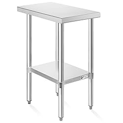 KUTLER Stainless Steel Table 30 x 12 Inches, NSF