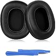 ELZO Replacement Earpads Cushions for Skullcandy Crusher Wireless Evo ANC, Hesh 3 EVO ANC, Replacement Ear Pads with Softer Protein Leather, Memory Foam, Added Thickness, Noise Isolation (Black)