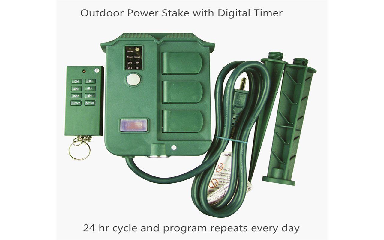 ECOPlugs Outdoor Light Timer Remote Control, Christmas Light Timer Switch Outlet, Automatic Light Switch Timer Outlet