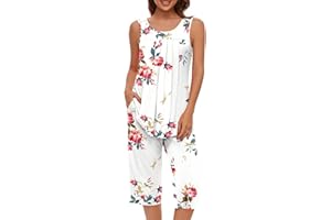 PRIME DAY DEALS TODAY ONLY CLEARANCE Lounge Sets for Women 2 Piece Pajama Sets Short Sleeve Crop Pants Matching Loungewear Sweatsuits Jogger Outfits