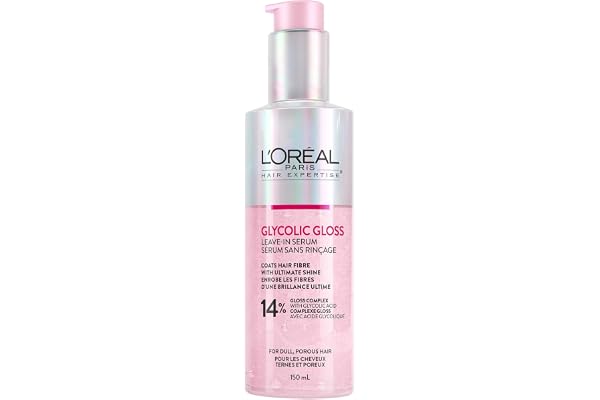 L'Oréal Paris Hair Expertise Glycolic Gloss Shine Leave-In Serum, With Glycolic Acid For Shine and Smoothness, 150ml