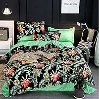 LAMEJOR Duvet Cover Sets Queen Tropical Jungle Pattern Reversible Hotel Luxury Bedding Set Comforter Cover (1 Duvet Cover+2 Pillowcases)