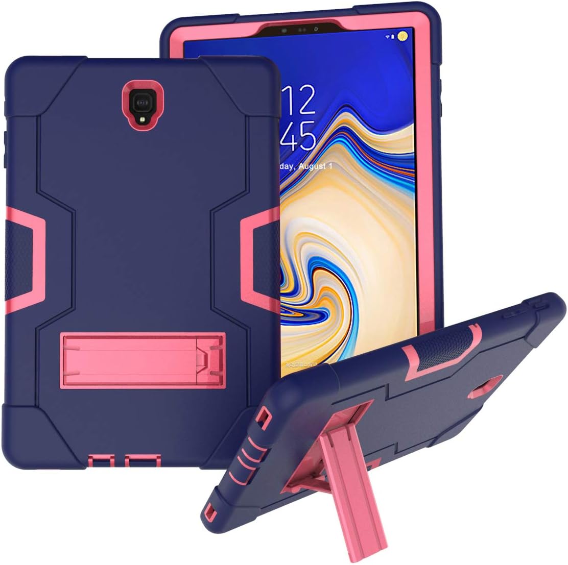 Galaxy Tab S4 10.5 Case, Rugged Kickstand Series - Shockproof Heavy Duty Hybrid Three Layer Armor Defender Kids Child Proof Case Cover For Samsung Galaxy Tab S4 10.5 SM-T830 & SM-T835 - Purple Pink