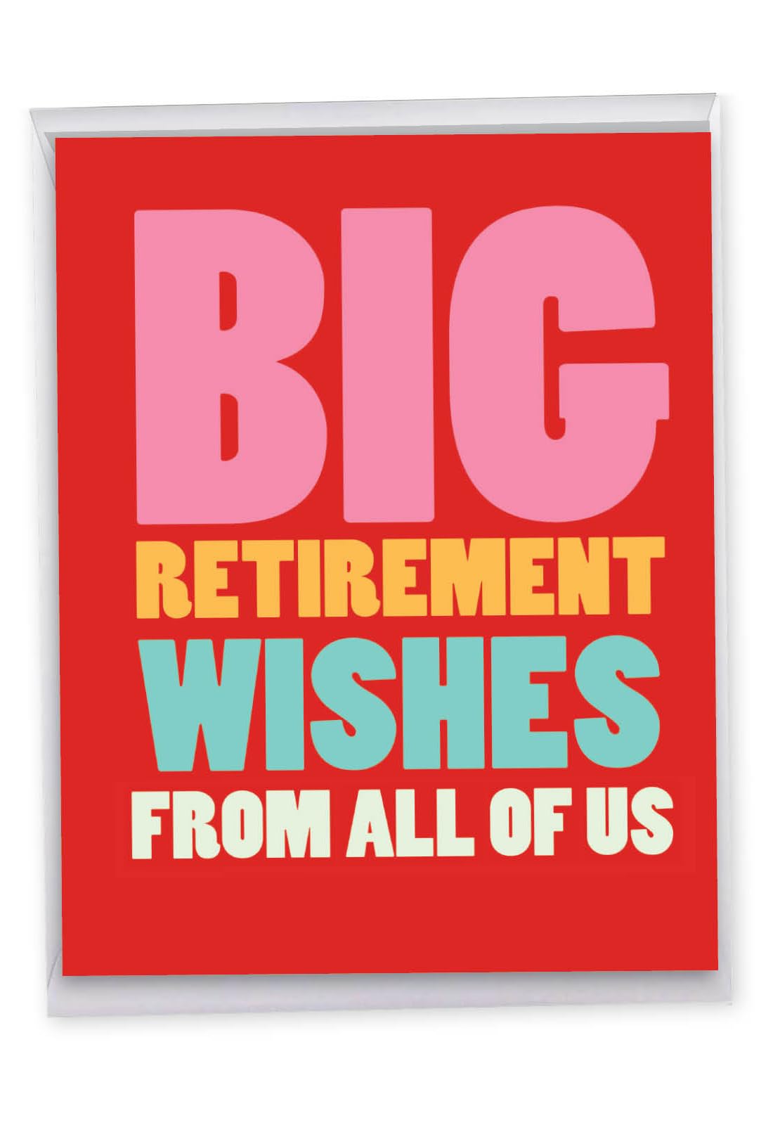 NobleWorks Oversize Retirement Greeting Card From Us 8.5 x 11 Inch with Envelope (1 Pack) Oversize Jumbo Co-Worker, Good Luck Big Retirement Wishes J2734RTG-US