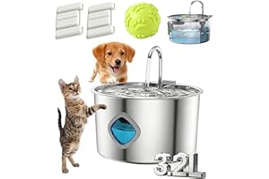 Vetiflow Water Bowl, 3.2l Dog Fountain Water Bowl with Quad Filtration, Automatic Pet Dispenser Filter with Quiet Pump for Do