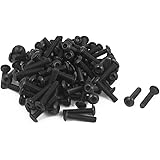 Uxcell M4x30mm Button Head Socket Screws - 50 Piece Alloy Steel Black Hex Bolts