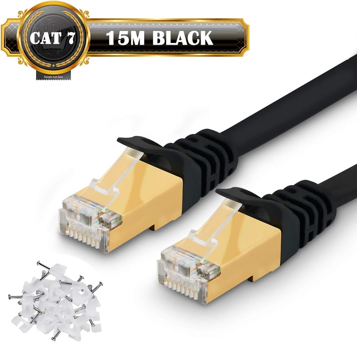 Cat 7 Cable 15m Fastest Cat7 Flat Patch Cables 10GB Cable for