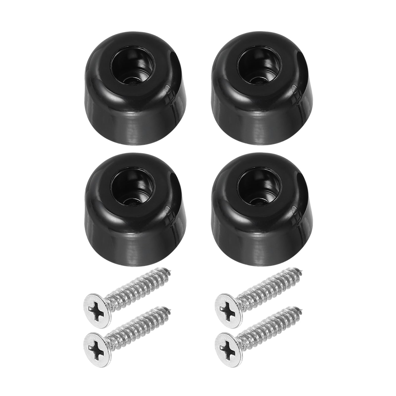 PATIKIL Cutting Board Feet, 4 Pack Round Rubber Feet Bumpers Non Slip Bumper Pads with Stainless Steel Screws for Furniture Chairs Desks Electronics (0.2"Wx0.87"H)