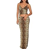 Women High Stretchy Adjustable Strap Backless Floral Two Piece Maxi Skirt Set Summer Outfits 2025