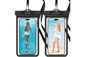 Karvense Waterproof Phone Pouch/Case, Water Proof Phone Pouch for iPhone & Samsung Galaxy, Universal Large IPX8 Phone Water Protector Pouch for Travel, Vacation, Beach, Cruise Essentials- 2 Pack