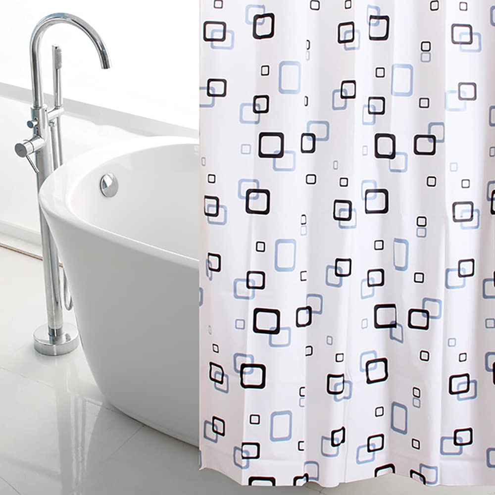 通用 Extra Long Shower Curtains 220cm/240cm Drop for Bathroom - Mould Proof Resistant White Shower Curtains with Grids, Extra Long Waterproof Shower Curtains for Wet Room (180x180 CM)
