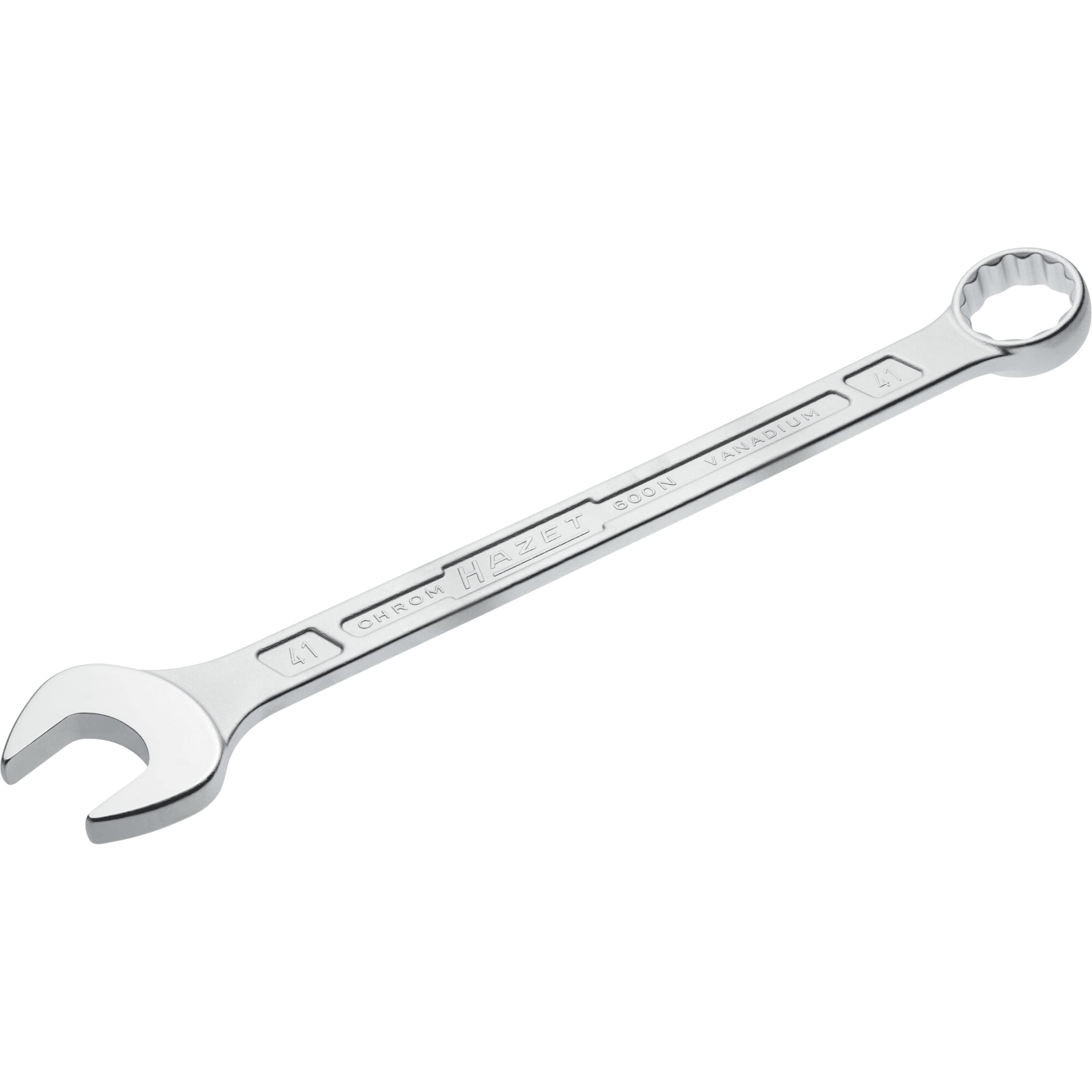 HAZET 600N-41 500 mm 12-Point Traction Profile Polished Head Combination Wrench - Chrome-Plated