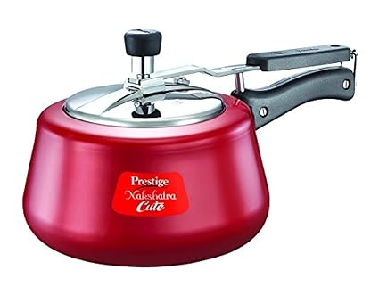 Prestige Nakshatra Cute Aluminium Pressure Cooker, 5 Litres, Red