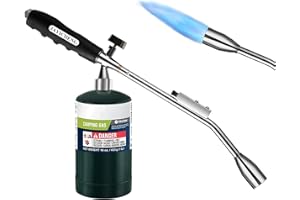 JAYICHENG Grill Torch Charcoal Starter - Propane Blow Torch - 30,000BTU Charcoal Lighter Self Igniting with Flame Control Valve and Ergonomic Anti-slip Handle for BBQ, Campfire and Fireplace(Fuel Not Included)