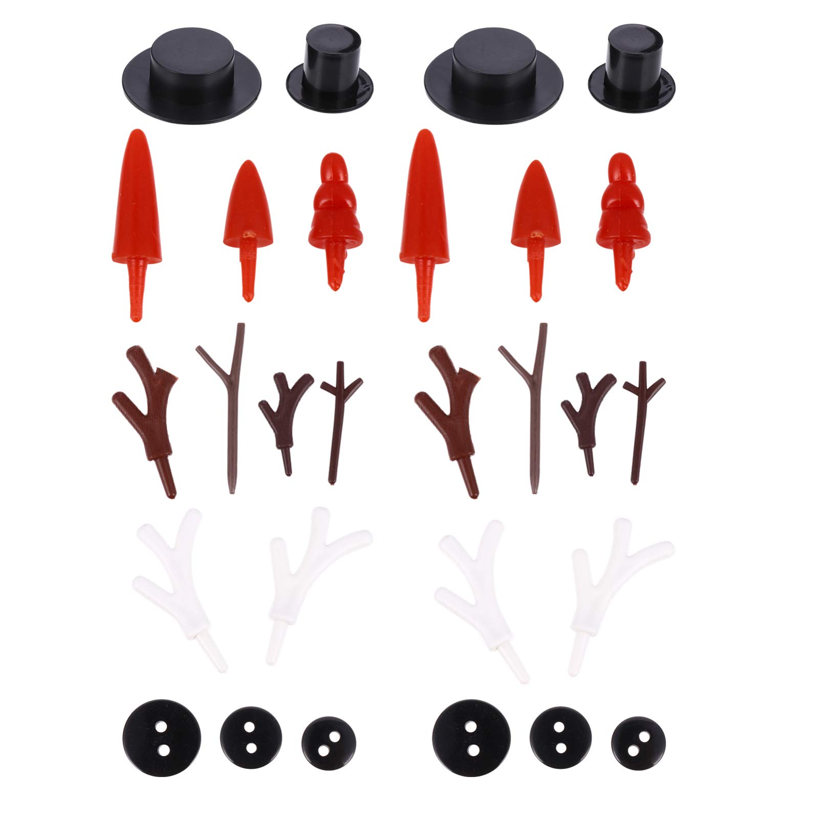 Toddmomy 344Pcs Christmas Snowman DIY Craft Kit, Tiny Buttons, Carrot Snowman, Mini Black Top Hats, Hands for Christmas Crafting Sewing Party Supplies