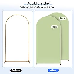 HEMMOTOP Green Arch Cover, 7.2 ft Spandex Wedding