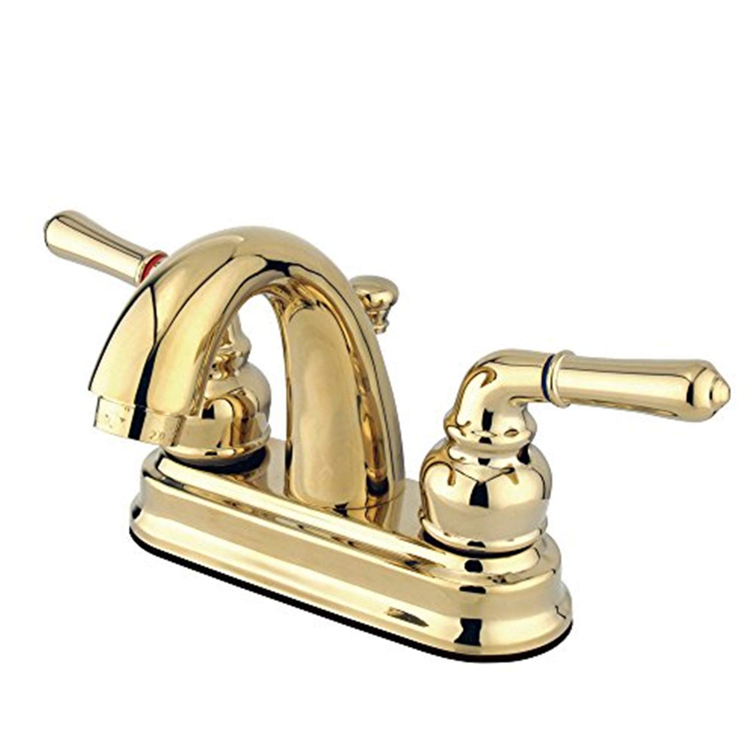 Photo 1 of Kingston Brass GKB5612NML Naples 4" Centerset Bathroom Faucet, Polished Brass