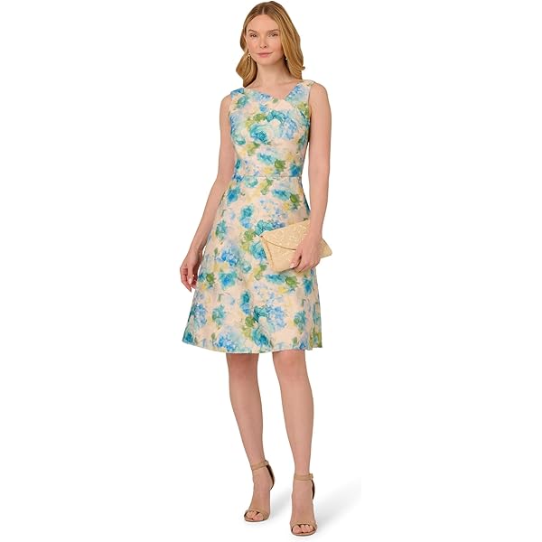 Amazon.com: Adrianna Papell Women's Floral Printed Veiled