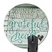 Wknoon Inspirational Quote Round Mouse Pad, Begin Each Day with A Grateful Heart Motivational Quotes on Rustic Wood Black Turquoise Cute Circular Mouse Pads