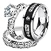 Marimor Jewelry His and Her Stainless Steel 3.10 Carat Cubic Zirconia Bridal Set and Men's Titanium Wedding Band