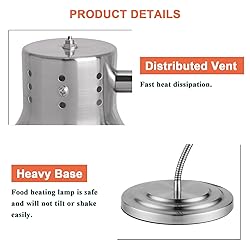 YMJOINMX Stainless Steel Food Heat Lamp Commercial